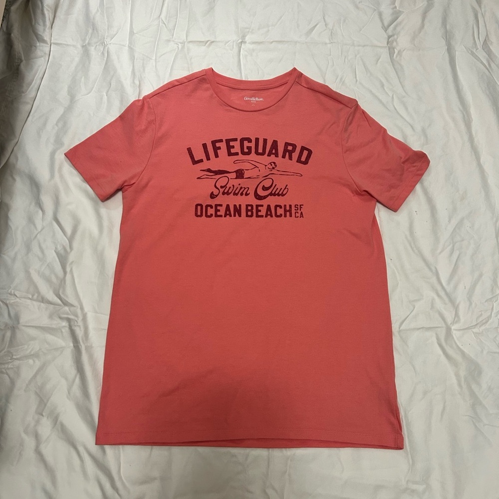 red/pink lifeguard t shirt